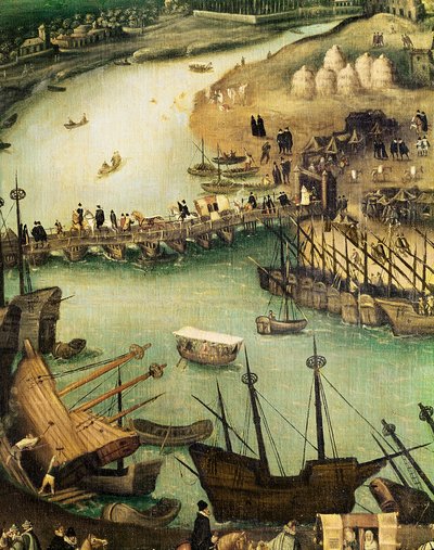 The Port of Seville (detail) by Alonso Sánchez Coello